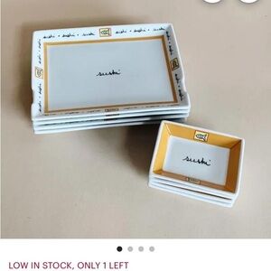Jodie De Vivre Ceramic Sushi Dinnerware Set - White and Gold Japan
